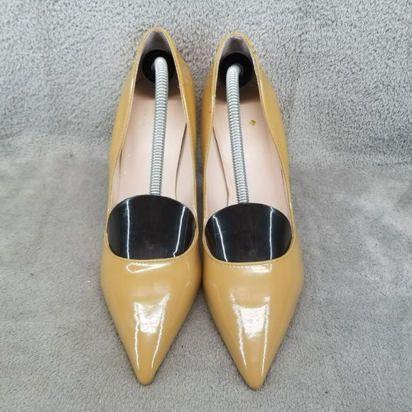 Kate Spade Shoes Womens Size 7 Tan Patent Leather Pointed Toe Pumps - Picture 3 of 13